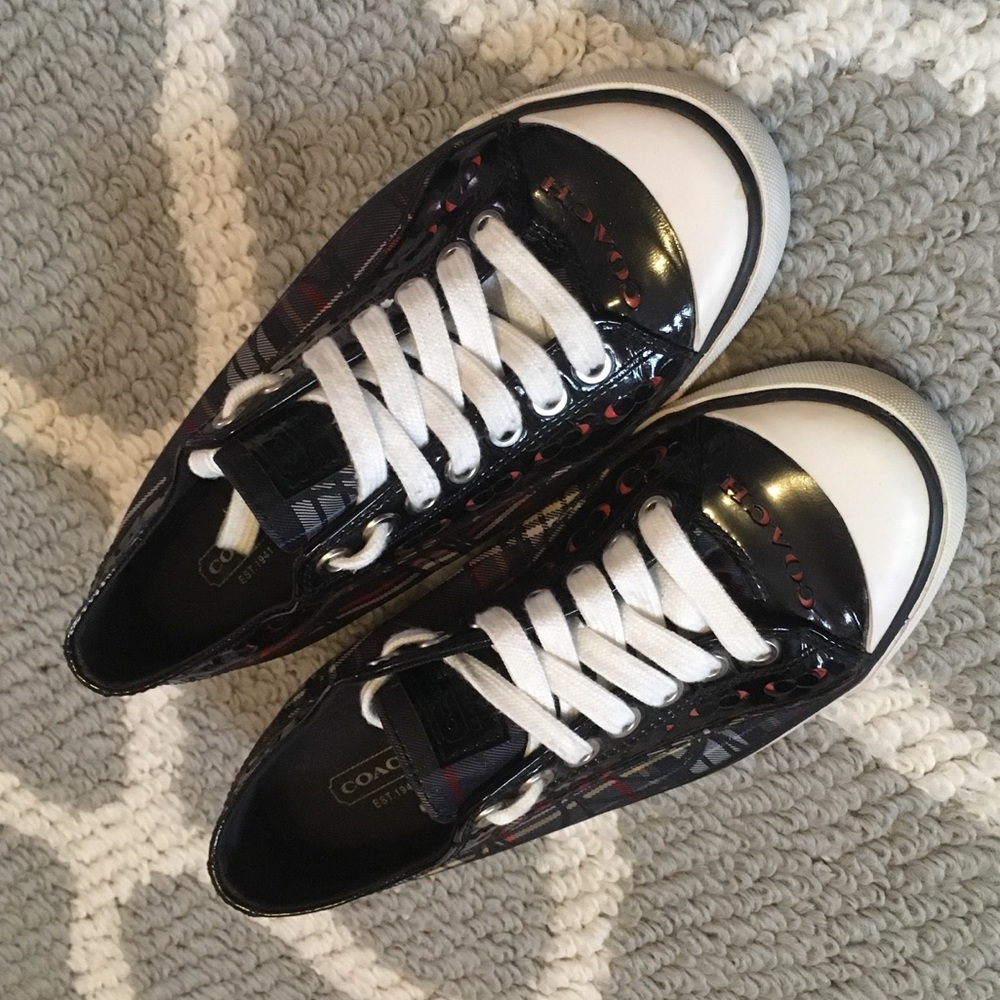Authentic Women’s Coach Barrett Plaid Sneakers👑